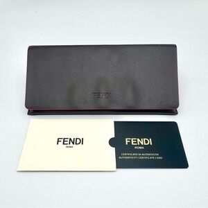FENDI Dark Brown Eyeglasses Sunglasses Case with Red Trim - Magnetic Closure